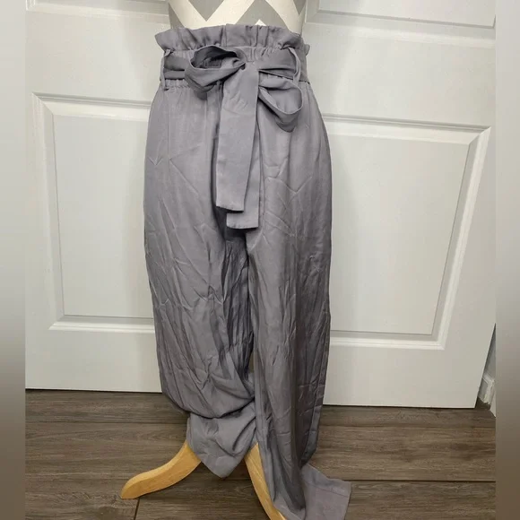 J. Crew Point Sur Size 4 Gray Paper Bag Gray Pant - Picture 5 of 10